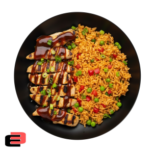 1Kg Flame Grilled BBQ Chicken Strips & Spicy Rice